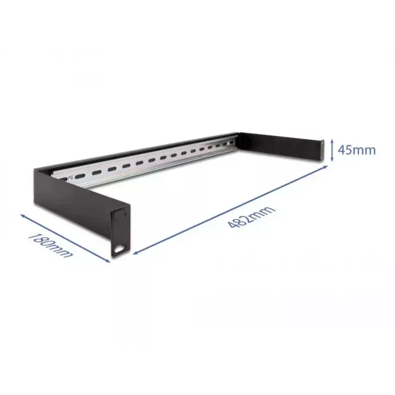 Kabelträger DeLOCK 19 Zoll DIN-Schienen-Panel 1U schwarz