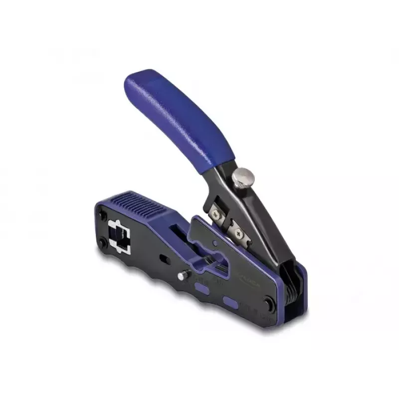 DeLOCK 90577 Kabel-Crimpzange Crimpwerkzeug Schwarz Blau Breite 62 mm Länge 135 mm Höhe 20 mm