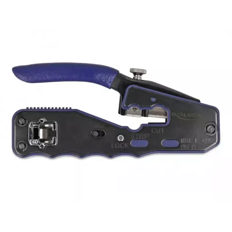 DeLOCK 90577 Kabel-Crimpzange Crimpwerkzeug Schwarz Blau Breite 62 mm Länge 135 mm Höhe 20 mm
