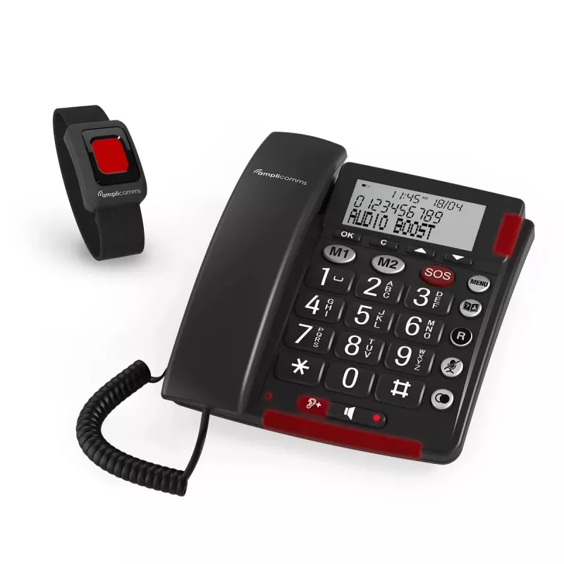 Analoges Telefon amplicomms BigTel 50 Alarm Plus Anruferkennung Dunkelgrau