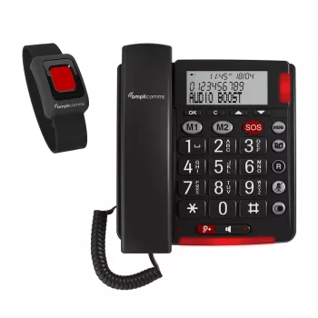 Analoges Telefon amplicomms BigTel 50 Alarm Plus Anruferkennung Dunkelgrau
