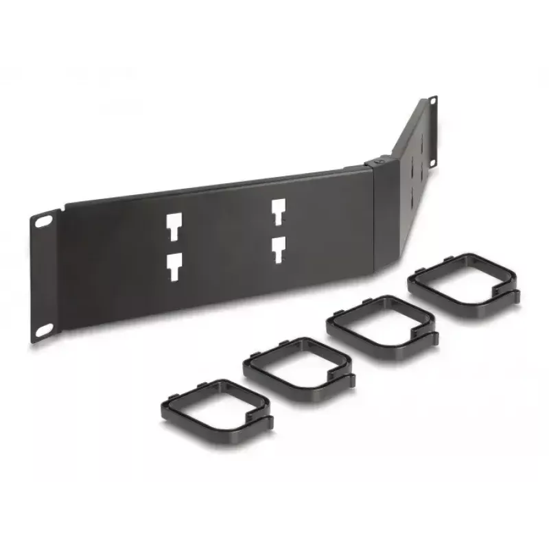 Kabelmanagement-Panel DELOCK 19 Zoll 66978 2U abgewinkelt schwarz
