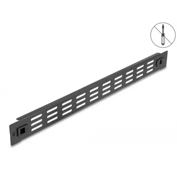 Belüftete Blindblende DeLOCK 19 Zoll 66985 Schwarz Metall 1U