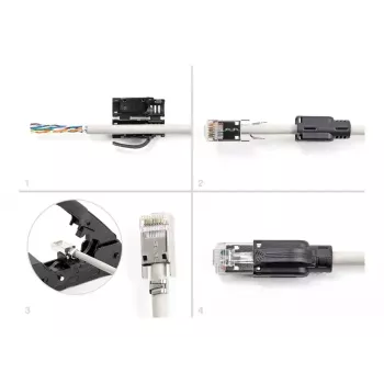 DeLOCK RJ45 Modularstecker-Set Cat.6A 25 St. Zugentlastung zuverlässiger Knickschutz