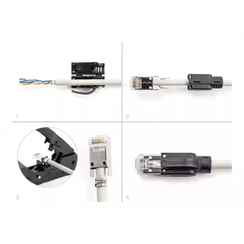DeLOCK RJ45 Modularstecker-Set Cat.6A 25 St. Zugentlastung zuverlässiger Knickschutz