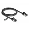 Netzwerkkabel DeLOCK RJ45 Kabel Stecker auf Stecker Cat.8.1 1 m Schwarz