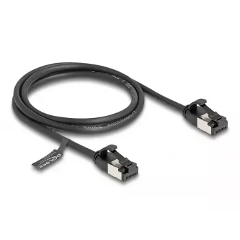 Netzwerkkabel DeLOCK RJ45 Kabel Stecker auf Stecker Cat.8.1 1 m Schwarz