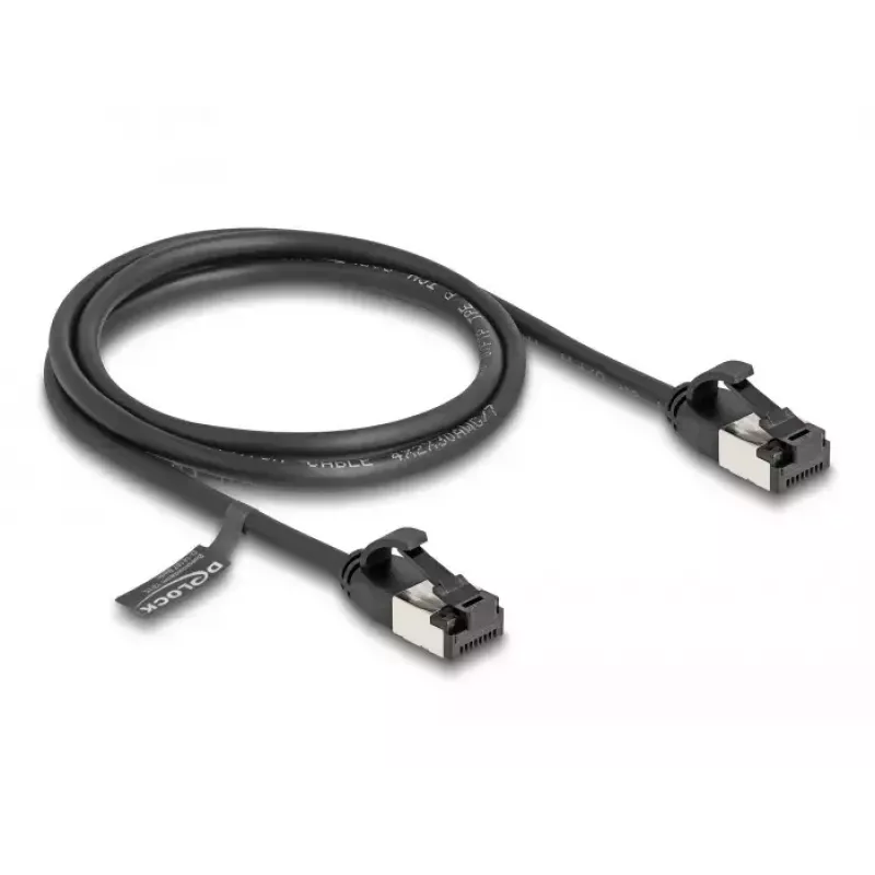 Netzwerkkabel DeLOCK RJ45 Kabel Stecker auf Stecker Cat.8.1 1 m Schwarz