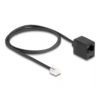 DeLOCK Telefonkabel RJ11-Stecker auf RJ45-Buchse schwarz 1 m