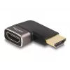 DeLOCK HDMI-Adapter Stecker auf Buchse 90° links abgewinkelt 8K 60 Hz grau Metall
