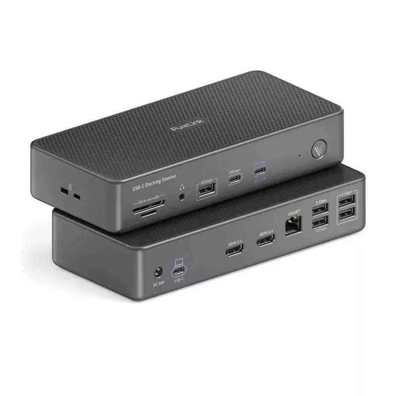 Laptop-Dock PureLink VL-D200 Kabelgebunden Grau USB Power Delivery HDMI 2.0
