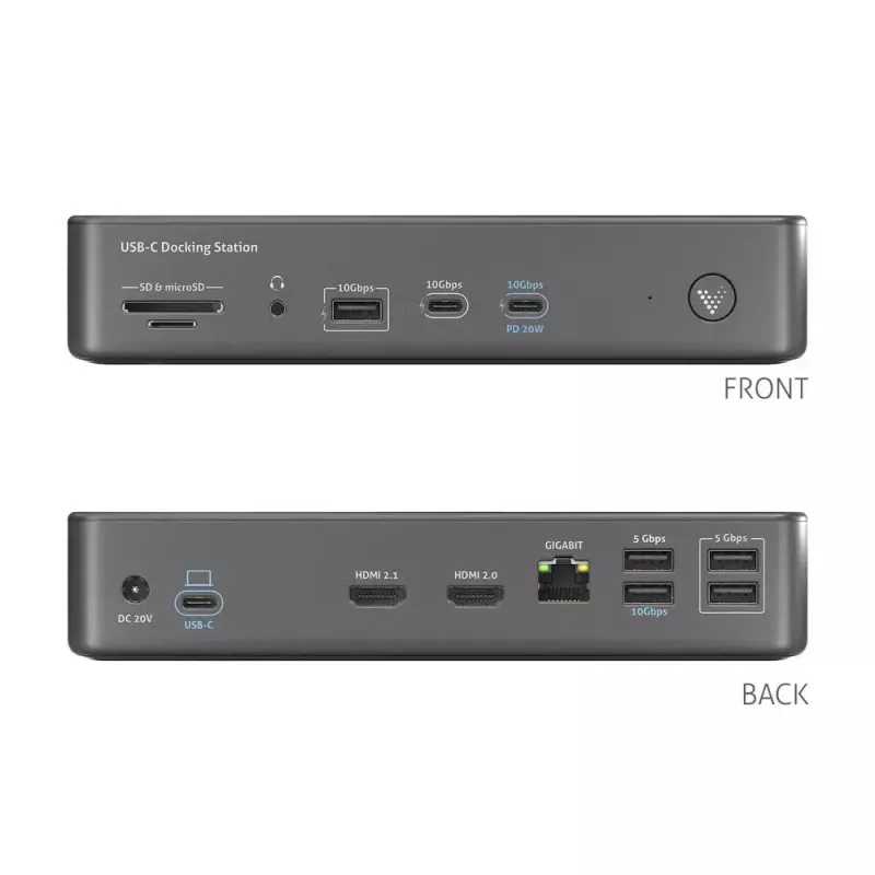 Laptop-Dock PureLink VL-D200 Kabelgebunden Grau USB Power Delivery HDMI 2.0