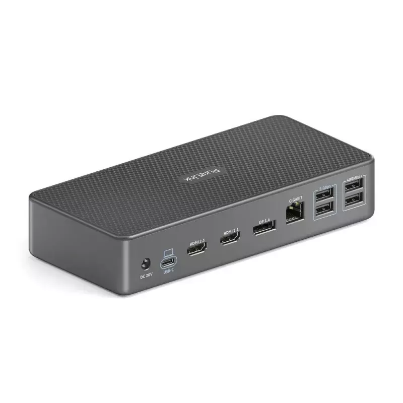Laptop-Dock PureLink VL-D220 Kabelgebunden USB 3.2 Gen 2 Type-C Grau