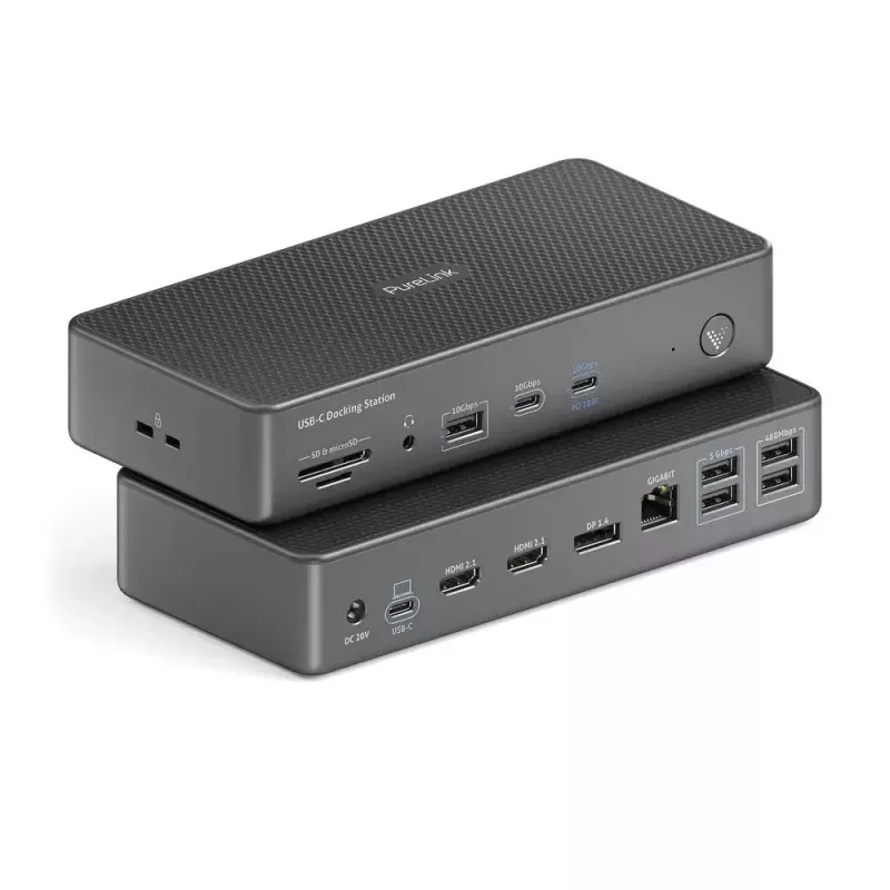 Laptop-Dock PureLink VL-D220 Kabelgebunden USB 3.2 Gen 2 Type-C Grau