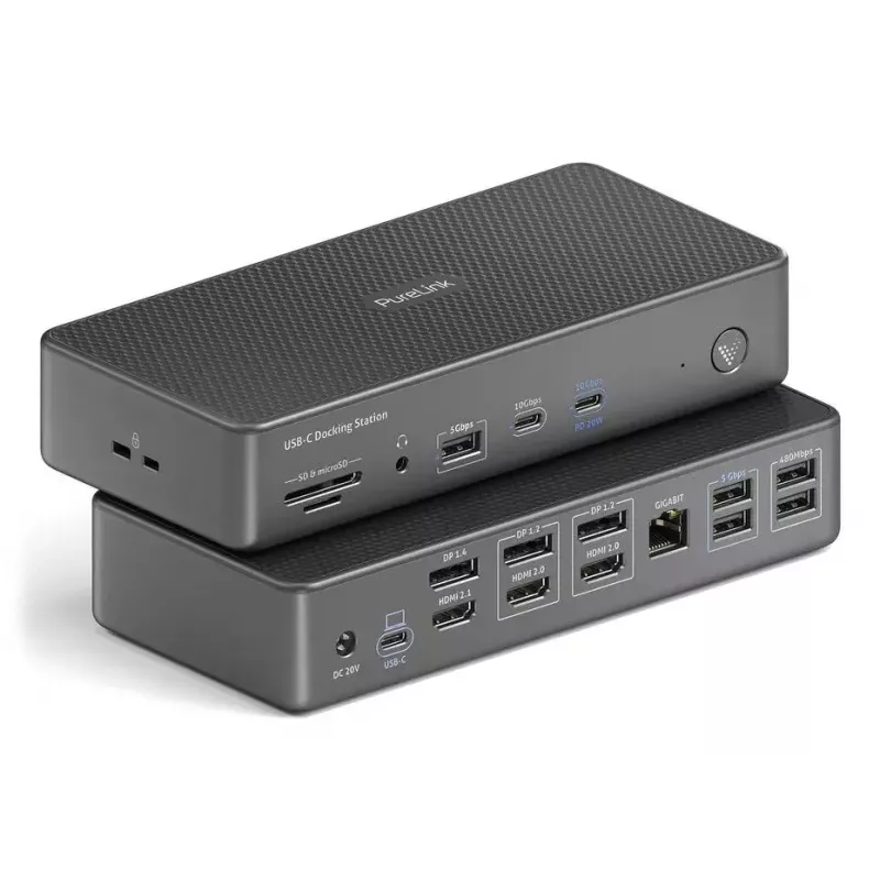 Dockingstation PureLink VL-D230DL USB 3.2 Gen 2 Type-C Grau Kabelgebunden