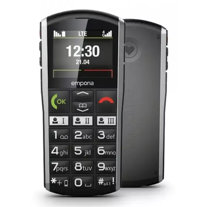Smartphone Emporia SIMPLICITY-LTE 5,08 cm (2 Zoll) 1200 mAh Schwarz, Silber