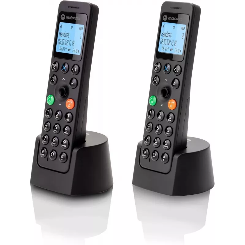 DECT-Telefon Motorola DOT202 Twin schnurloses Handgerät Anruferkennung Schwarz