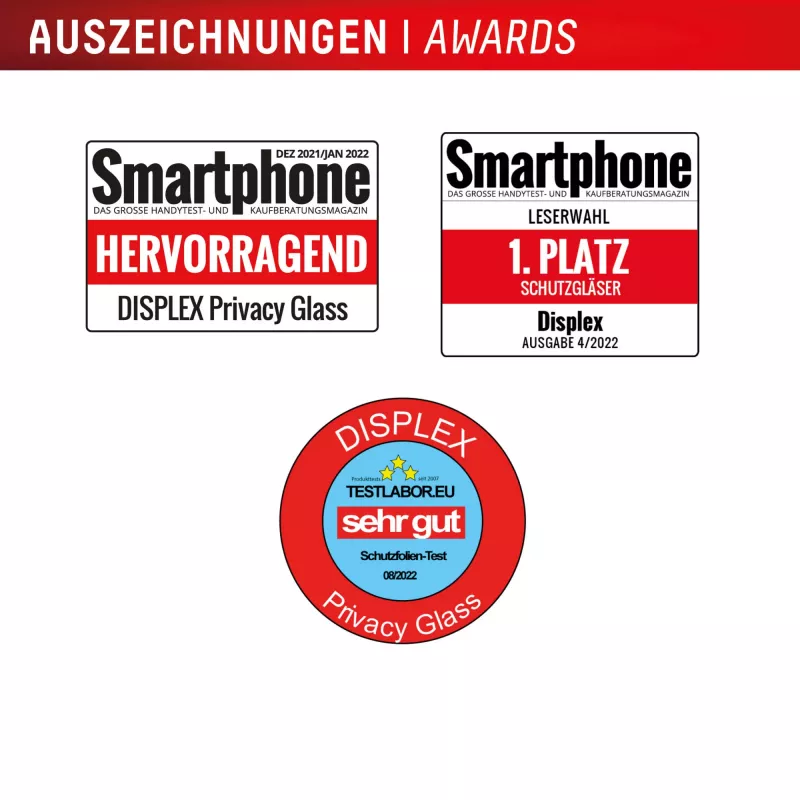 Displex Privacy Screen Protector (10H) für Samsung Galaxy S25 Ultra, Eco-Montagerahmen, Privacy-Filter