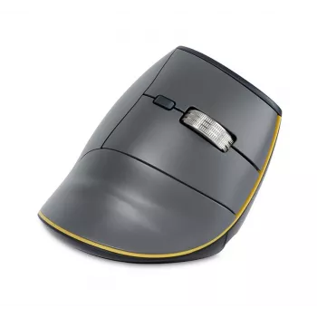 BakkerElkhuizen FastForward Maus, rechtshändig, vertikales Design, optisch, RF Wireless + Bluetooth + USB Typ-C, 500 DPI, grau