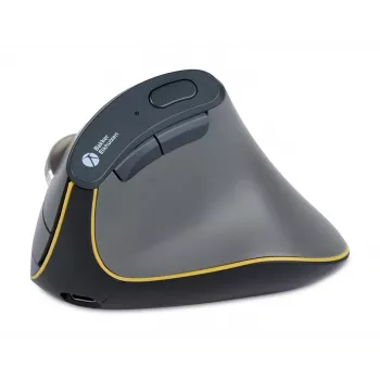 BakkerElkhuizen FastForward Maus, rechtshändig, vertikales Design, optisch, RF Wireless + Bluetooth + USB Typ-C, 500 DPI, grau