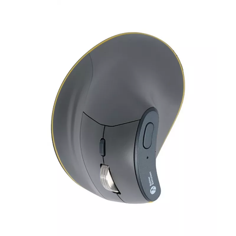 BakkerElkhuizen FastForward Maus, rechtshändig, vertikales Design, optisch, RF Wireless + Bluetooth + USB Typ-C, 500 DPI, grau
