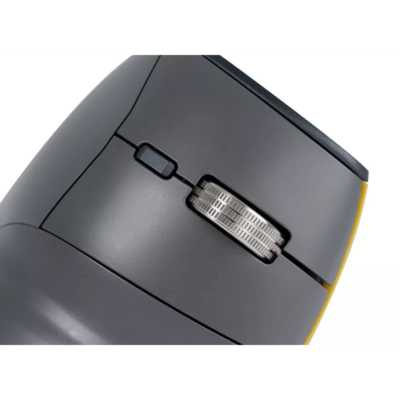 BakkerElkhuizen FastForward Maus, rechtshändig, vertikales Design, optisch, RF Wireless + Bluetooth + USB Typ-C, 500 DPI, grau
