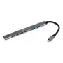 USB-C Hub 7-in-1 BakkerElkhuizen BNECHUB3A4C — 7 Anschlüsse (USB 3.2 Gen1 A, USB 3.2 Gen1 C, USB 2.0), Aluminiumgehäuse, grau/schwarz
