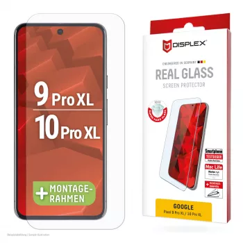 Displex Displayschutzfolie (10H) für Google Pixel 9 Pro XL, Pixel 10 Pro XL, Eco-Montagerahmen, kratzfest