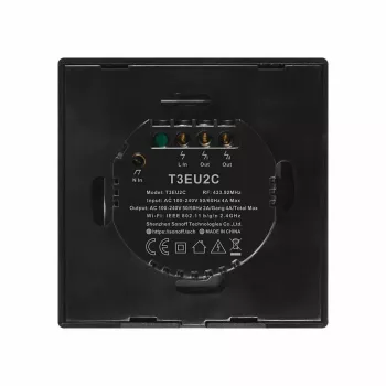 Touch-Lichtschalter Sonoff T3 EU TX WiFi RF 433 2-Kanal – wandmontierter smarter Schalter, EU-Touchpanel