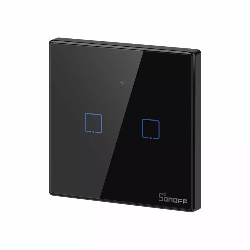 Touch-Lichtschalter Sonoff T3 EU TX WiFi RF 433 2-Kanal – wandmontierter smarter Schalter, EU-Touchpanel