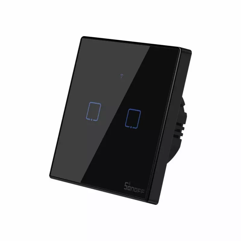 Touch-Lichtschalter Sonoff T3 EU TX WiFi RF 433 2-Kanal – wandmontierter smarter Schalter, EU-Touchpanel