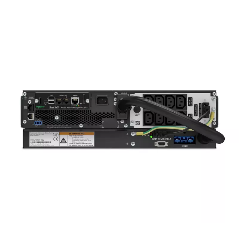APC Smart-UPS On-Line, 1000VA, Lithium-Ionen, Rackmount 3U, 230V, 8x C13 IEC-Ausgänge, Netzwerkkarte, erweiterte Laufzeit, mit Schienenkit