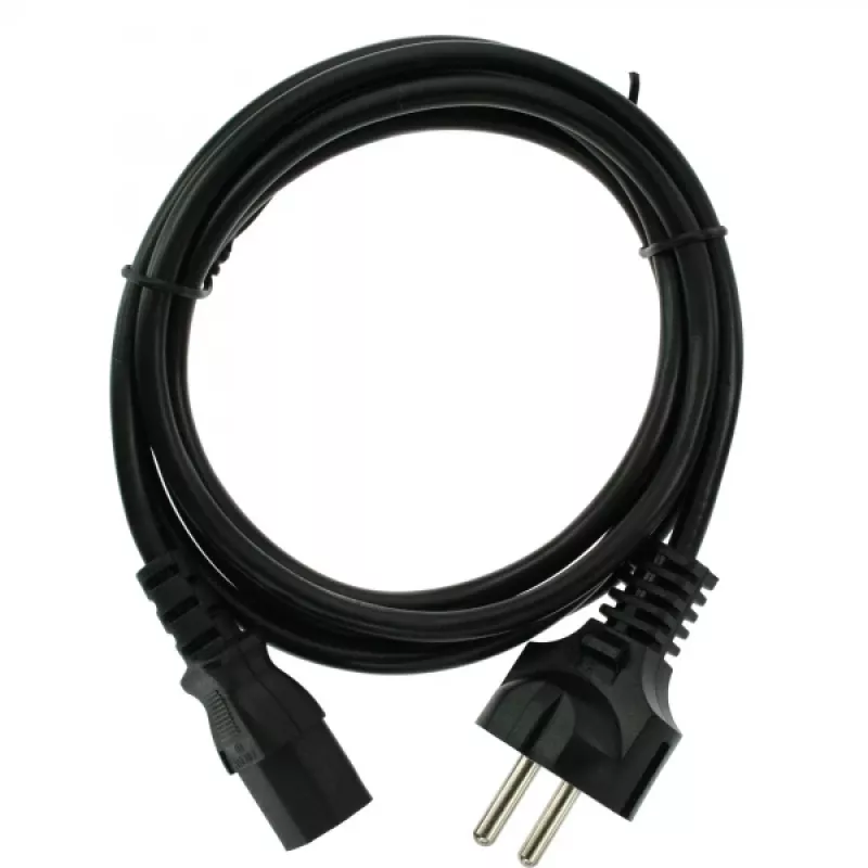 InLine power Kabel, CEE 7/7 gerade / 3pin IEC C13 male, Schwarz, 5m