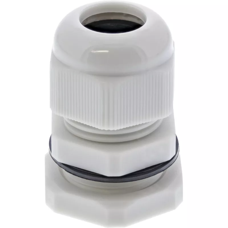 Kabelverschraubung InLine 6–12 mm Nylon IP68 grau, 10er-Pack, Außendurchmesser 12 mm
