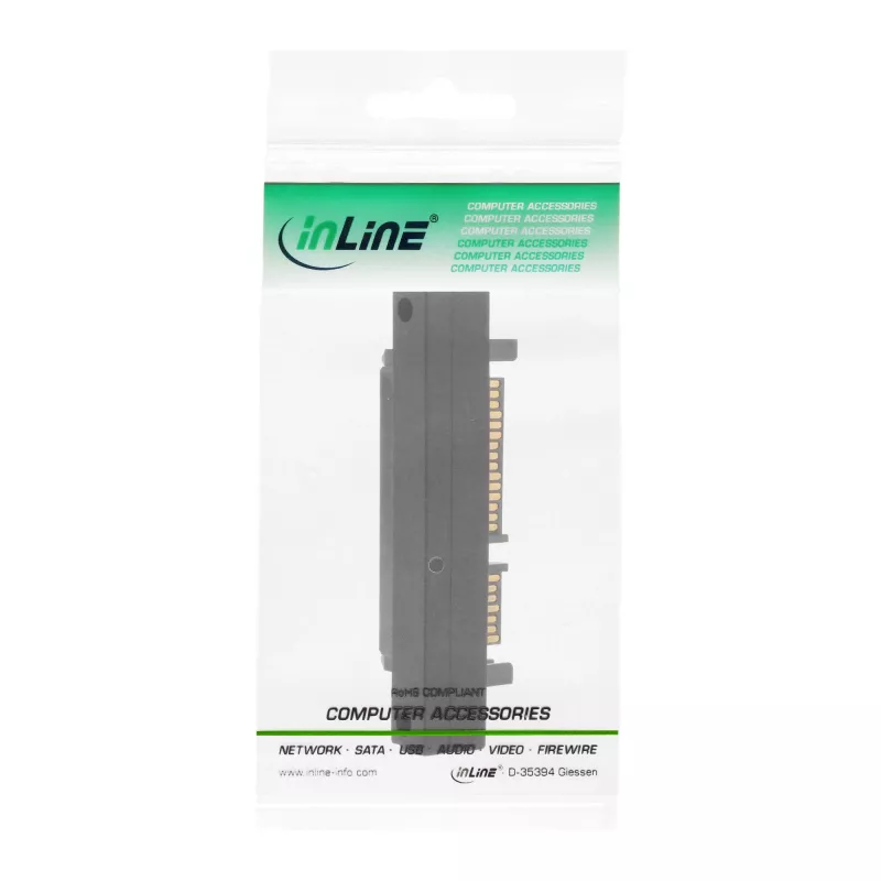InLine SATA-Adapter, M/W, 22-polig (15+7) nach unten abgewinkelt