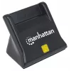 Manhattan USB-A Smart/SIM-Kartenleser, 480 Mbit/s (USB 2.0), Desktop-Standgerät, Reibungstyp-kompatibel, Hi-Speed USB, Kabel 86 cm, Schwarz, Drei Jahre Garantie
