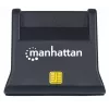 Manhattan USB-A Smart/SIM-Kartenleser, 480 Mbit/s (USB 2.0), Desktop-Standgerät, Reibungstyp-kompatibel, Hi-Speed USB, Kabel 86 cm, Schwarz, Drei Jahre Garantie
