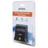 Manhattan USB-A Smart/SIM-Kartenleser, 480 Mbit/s (USB 2.0), Desktop-Standgerät, Reibungstyp-kompatibel, Hi-Speed USB, Kabel 86 cm, Schwarz, Drei Jahre Garantie