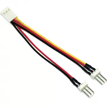InLine Lüfteradapter 3pin Buchse / 2x 3pin Stecker ca. 0,10m