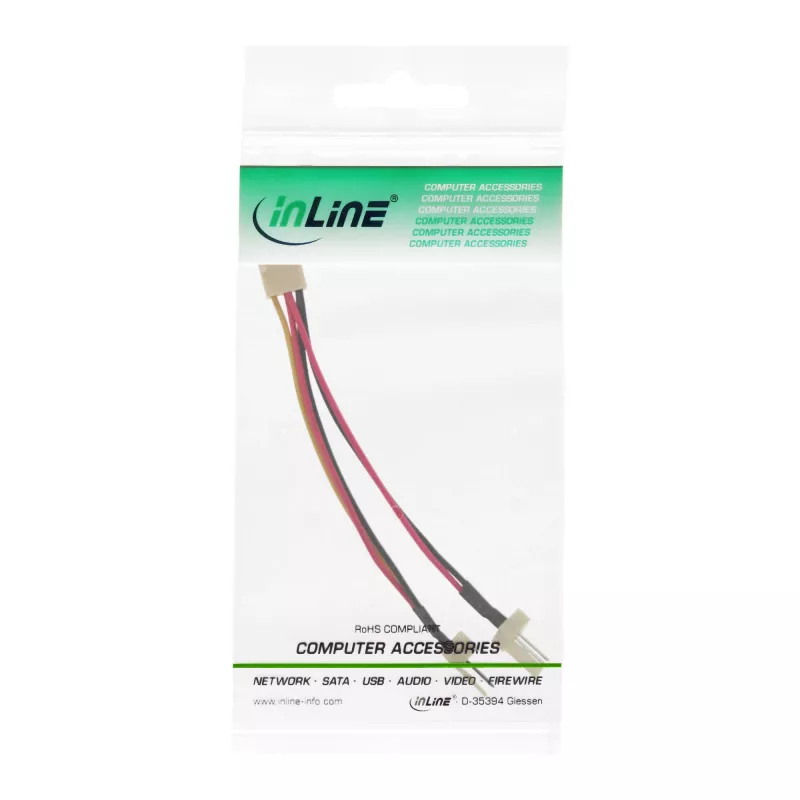 InLine Lüfteradapter 3pin Buchse / 2x 3pin Stecker ca. 0,10m
