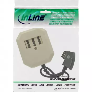 InLine TAE Adapter TAE-F deutsch Stecker / TAE NFF + RJ11 6P4C Buchse 0,2 m