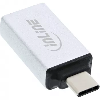 InLine USB 3.2 Gen.2 Adapter, USB-C Stecker zu USB-A Buchse, silber