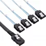 InLine SAS-Kabel, Mini SAS SFF8087 auf 4x SATA, Crossover, OCF, 0,75 m