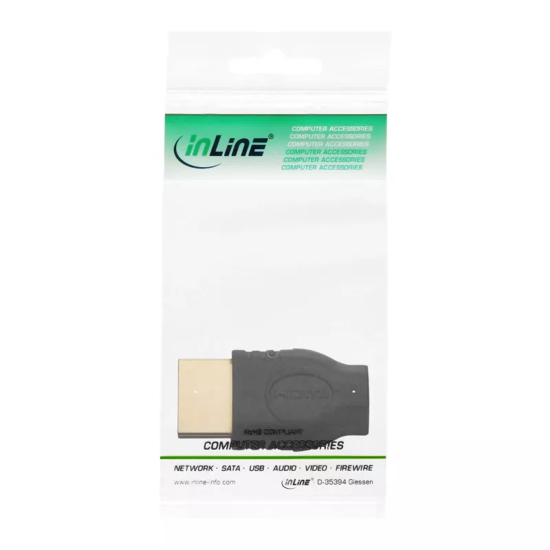 InLine HDMI Adapter HDMI A Stecker / HDMI D Buchse vergoldet 17690A