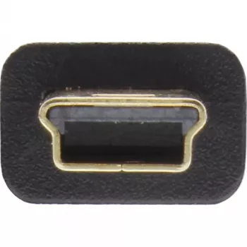 InLine USB 2.0 Flachkabel USB Typ A Stecker / Mini-B Stecker 5polig schwarz/gold 5m