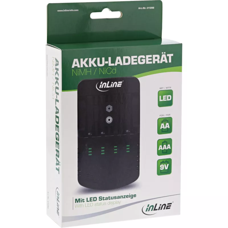 InLine Ladegerät NiMH/NiCd, AA AAA und 9V