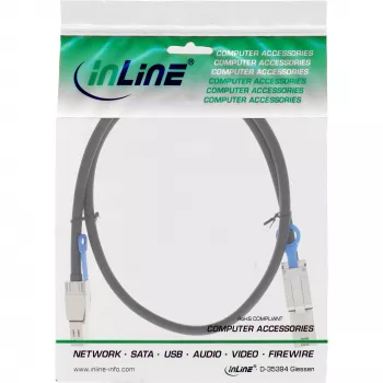 InLine externes Mini SAS HD Kabel SFF-8644 auf SFF-8088 6 Gb/s 1 m