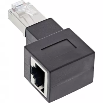 InLine Patchkabel-Adapter Cat.6A, RJ45 Stecker / Buchse, 90° nach rechts abgewinkelt