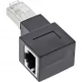 InLine Patchkabel-Adapter Cat.6A, RJ45 Stecker / Buchse, 90° nach rechts abgewinkelt