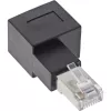 InLine Patchkabel-Adapter Cat.6A, RJ45 Stecker / Buchse, 90° nach rechts abgewinkelt